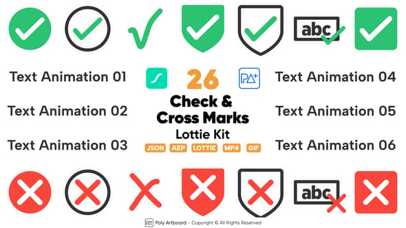 Check & Cross Marks Lottie Kit（110903）-技能树